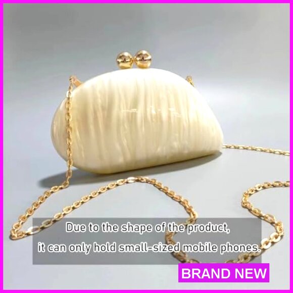 Acrylic Shell Clutch Evening Bag Elegant Glitter Handbag for Wedding Party